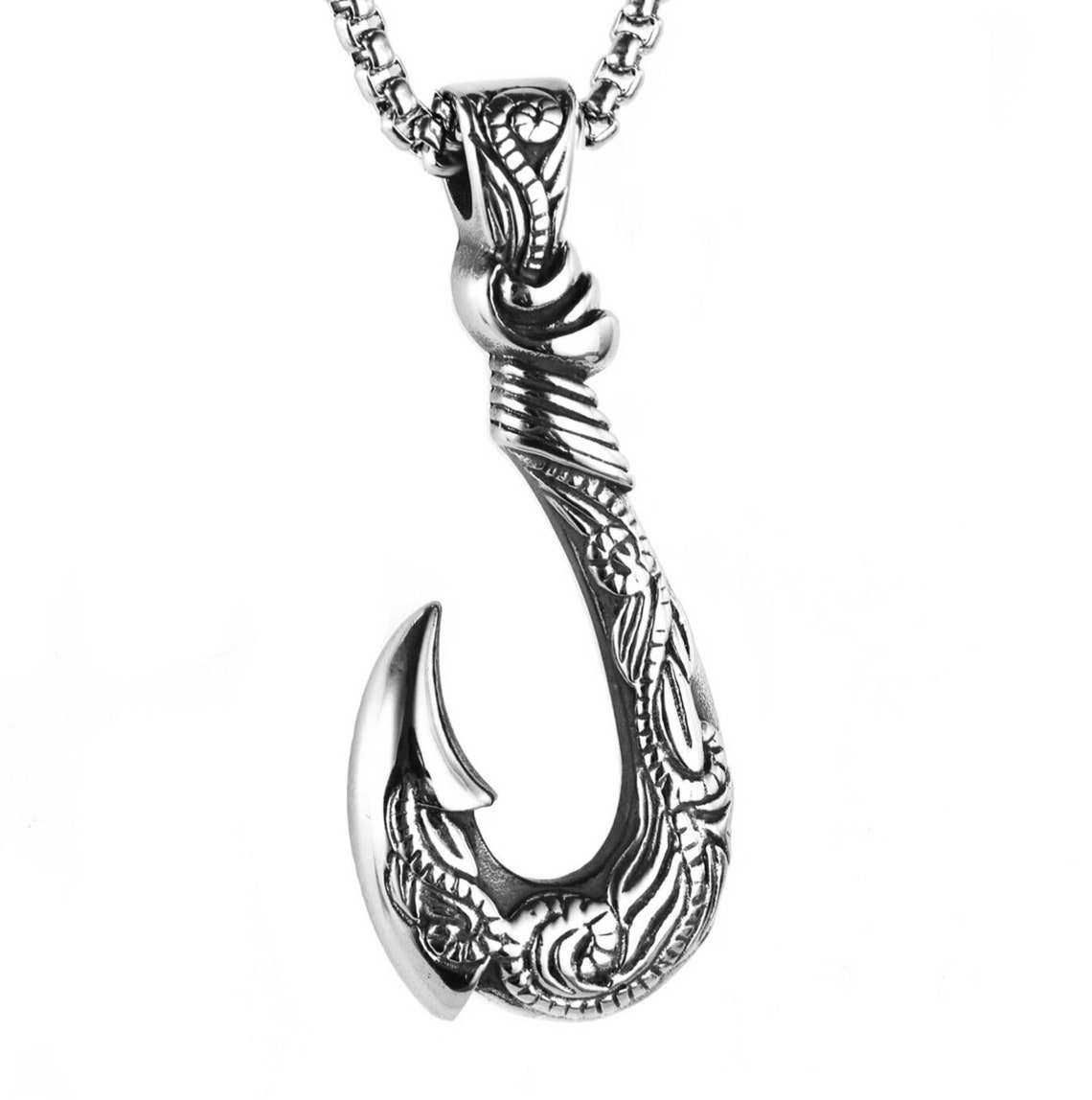 Men's maori FISH Hook Necklace Men's Etsy