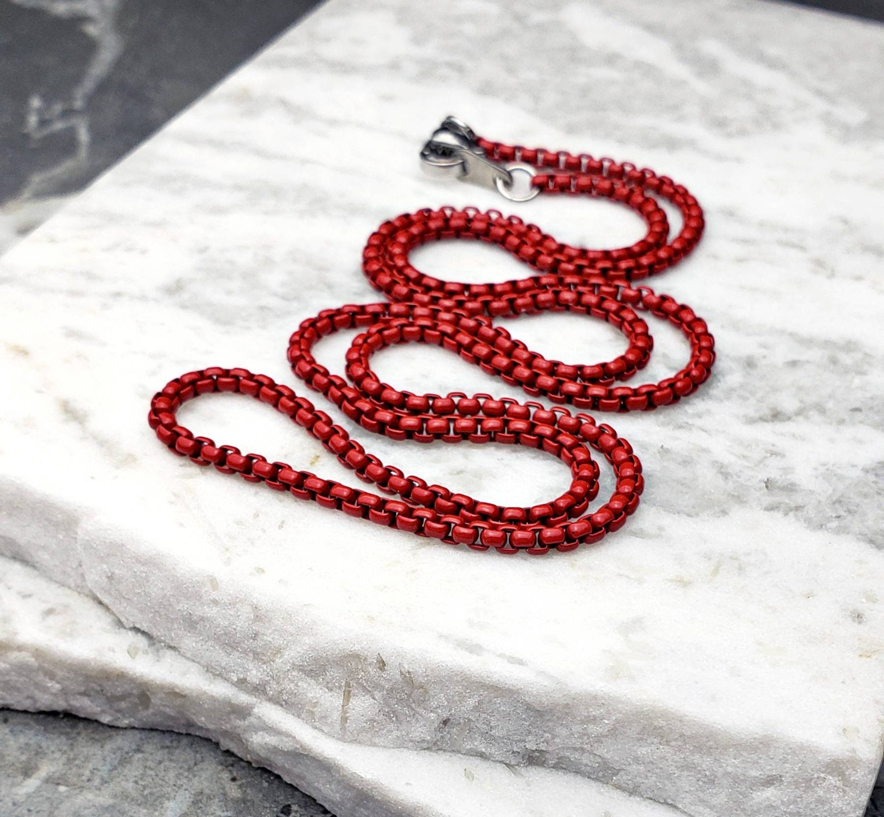 Mens red necklace deals