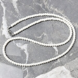 Men's "PEARL CHAIN" Necklace| Men's Ivory Shell Pearls Beaded Necklace| Men's Pearl Chain Necklace| Men's Pearl Jewelry