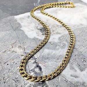 Men&#39;s &quot;GOLD CUBAN LINK&quot; Necklace| Men&#39;s Gold Stainless Steel Cuban Link Chain Necklace| Men&#39;s Gold Cuban Link Chain Necklace
