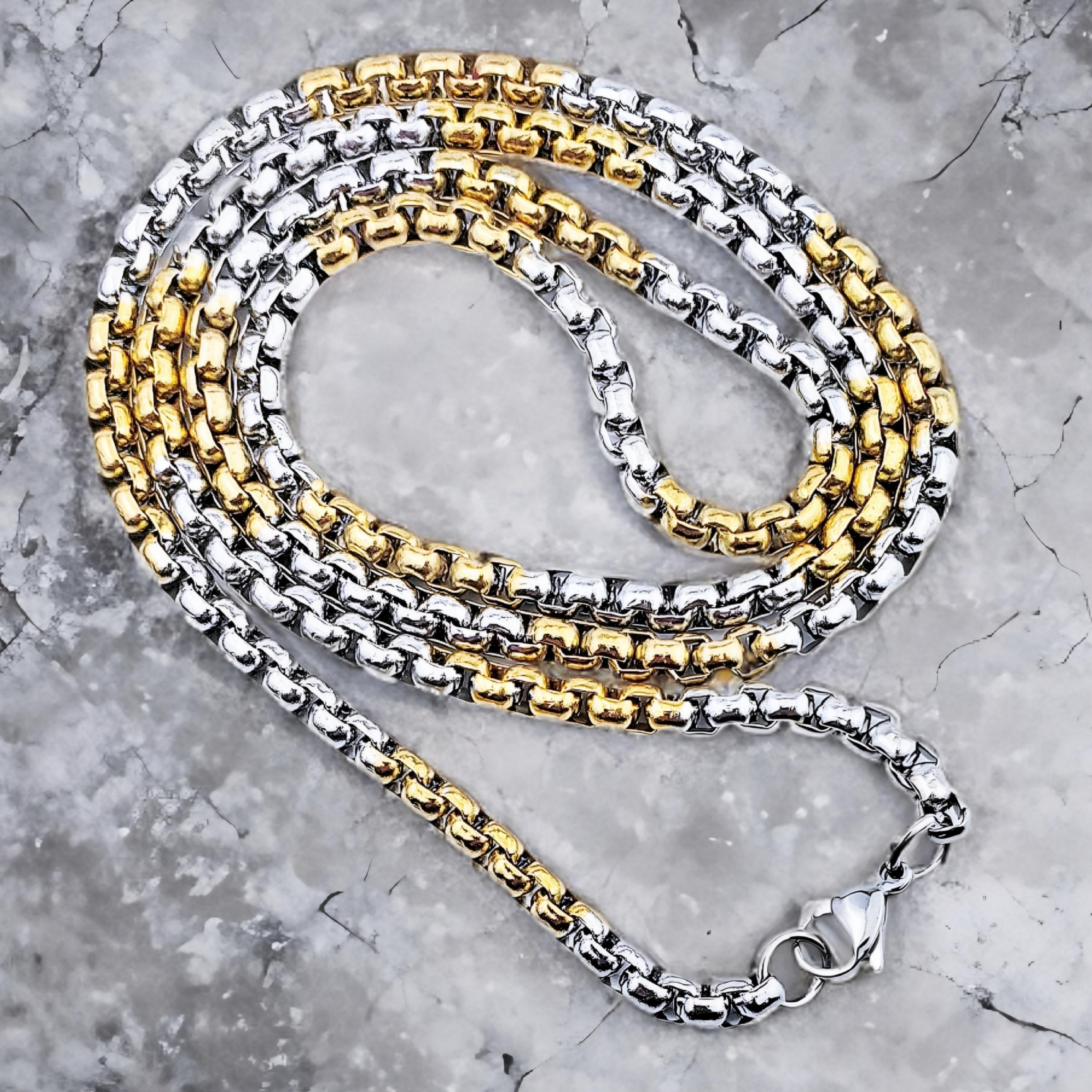 Men's GOLD & SILVER MIX Necklace | Men's Gold and Silver Stainless