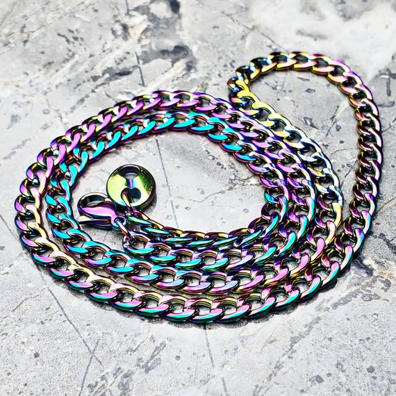 Rainbow chain necklace discount