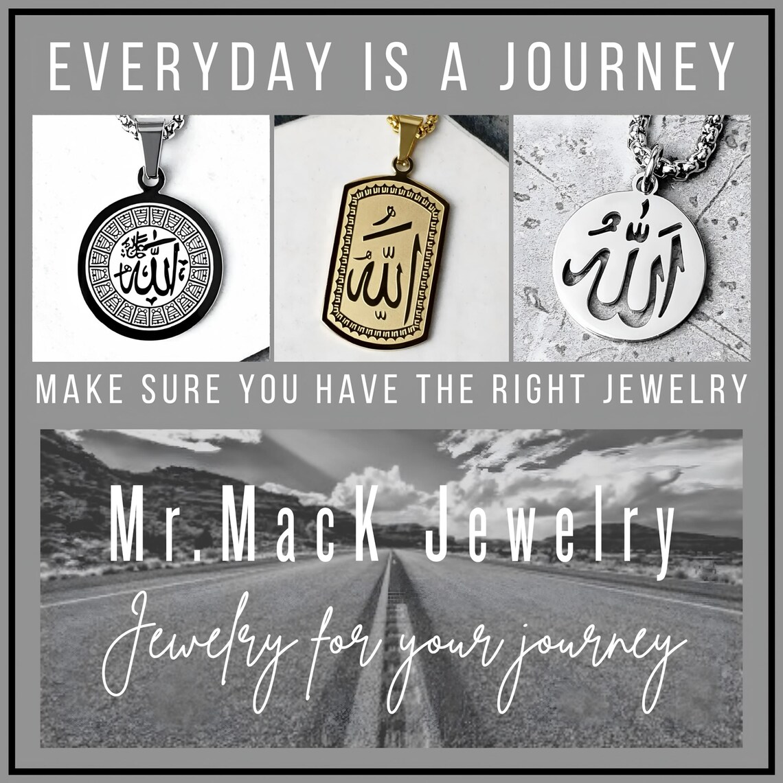 Men's SILVER ALLAH COIN Necklace | Men's Silver Stainless Steel Muslim ...
