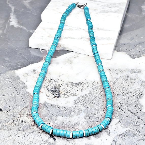 メンズ シルバー＆ターコイズネックレス | メンズ ターコイズ 宝石