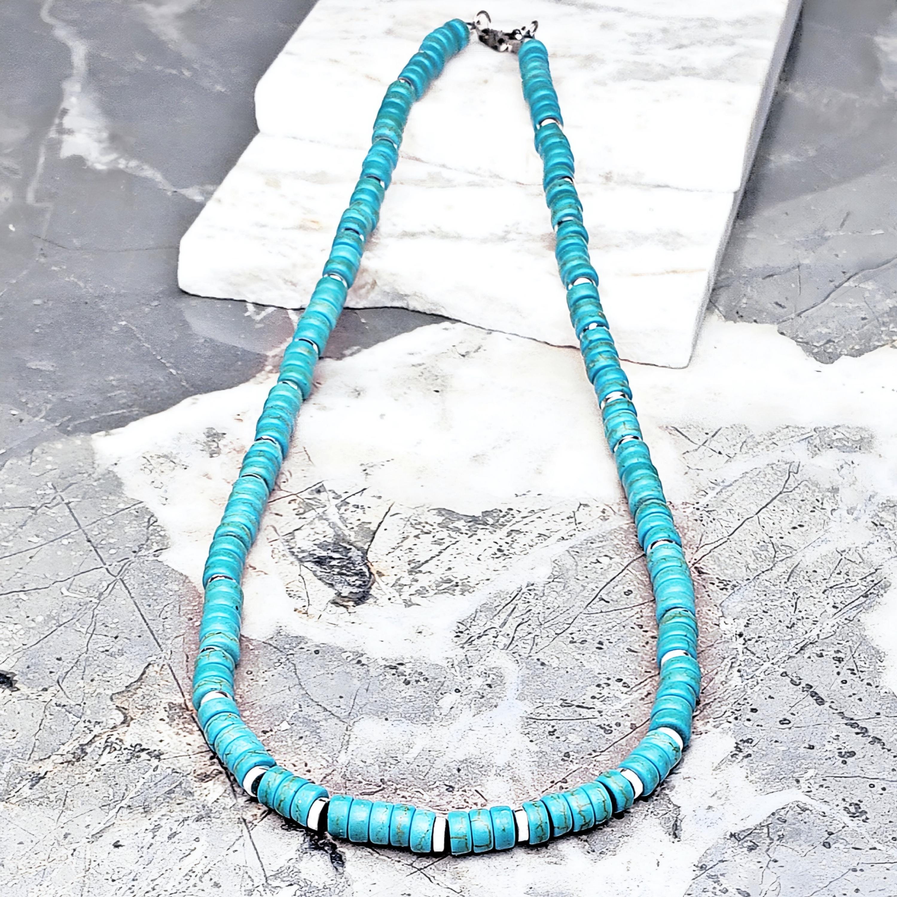 シルバーネックレス   ターコイズ メンズ シルバー＆ターコイズネックレス | メンズ ターコイズ 宝石