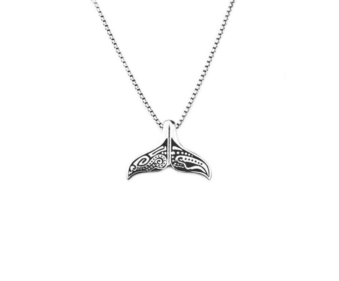 Men's maori Wera Necklace Men's Silver Stainless Steel Maori wera Whale ...