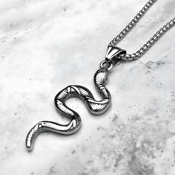 メンズ ケルトノット サーペント ネックレス | メンズ シルバー