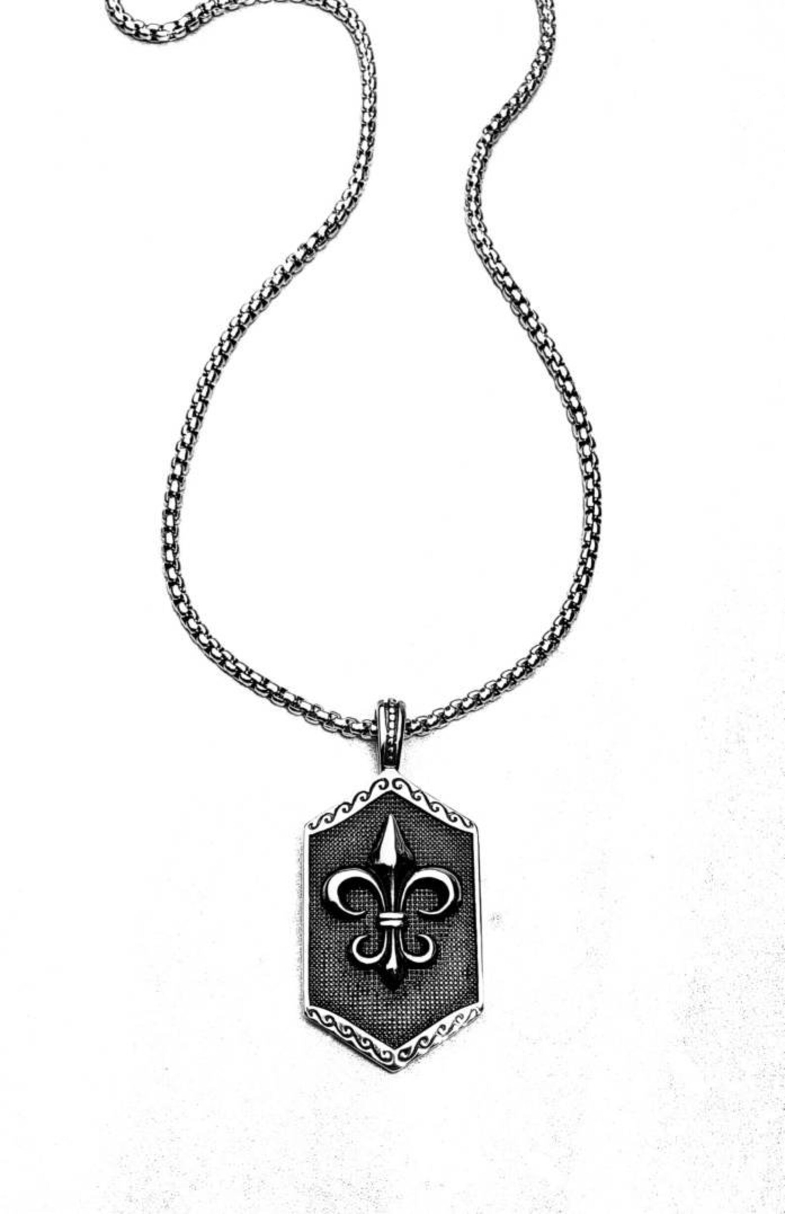 Men's fleur DE Lis Necklace Men's Silver Etsy