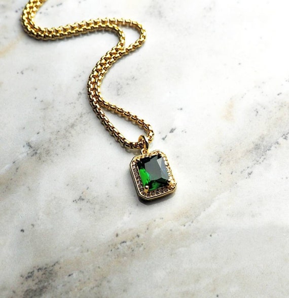 Mens on sale emerald necklace