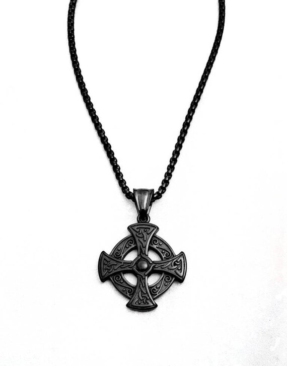 Men's celtic CROSS Shield Necklace Men's | Etsy