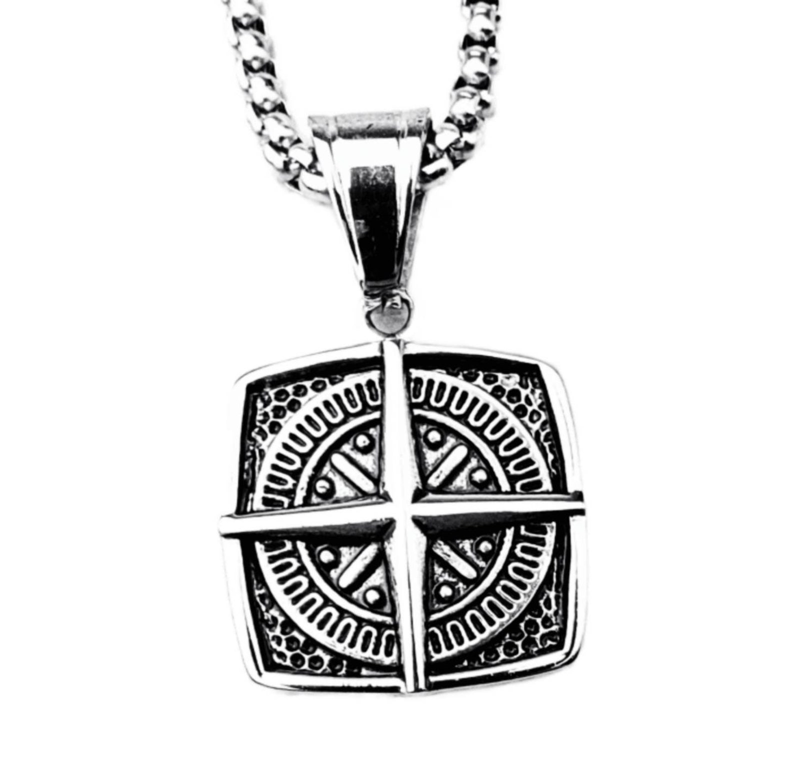 Men's STEEL COMPASS Necklace Men's Silver Etsy