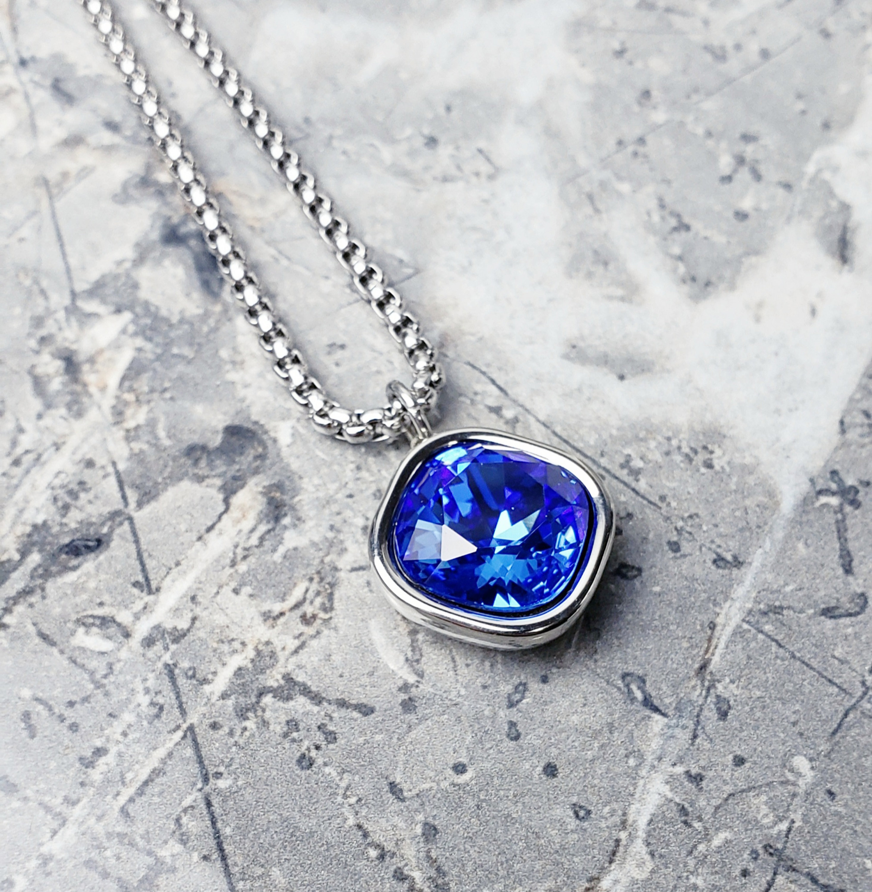 Lab Amulet Men's SILVER SAPPHIRE AMULET Necklace | Men's Lab Grown Sapphire ...