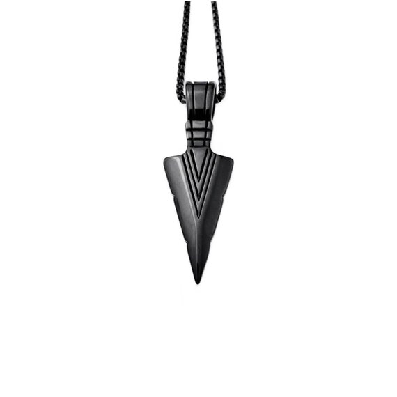 Stainless steel arrowhead best sale necklace