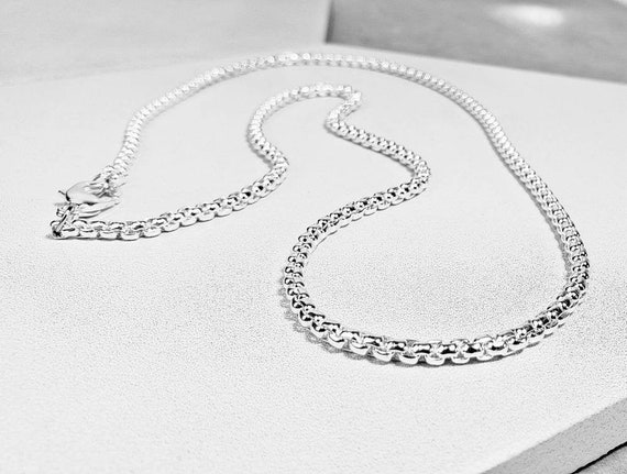 Men's platinum SILVER Chain Necklace 