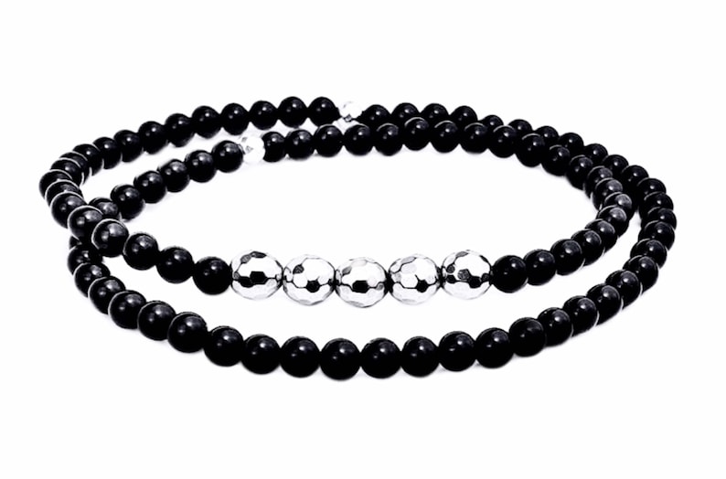 Bracelet Homme En Pierres Naturelles Sodalite, Onyx Et Hematite - Argent Sterling
