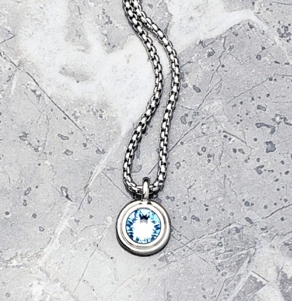 Men's march birthstone best sale necklace