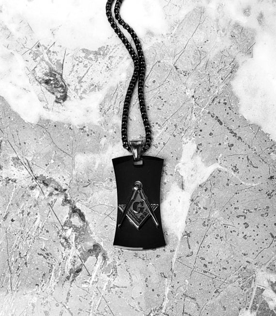 Black stainless steel sale dog tag necklace