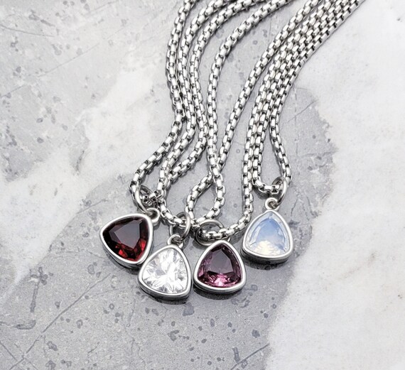 Birthstone necklace for him best sale