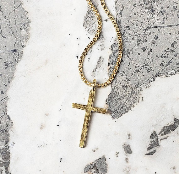 Mens rustic cross necklace clearance