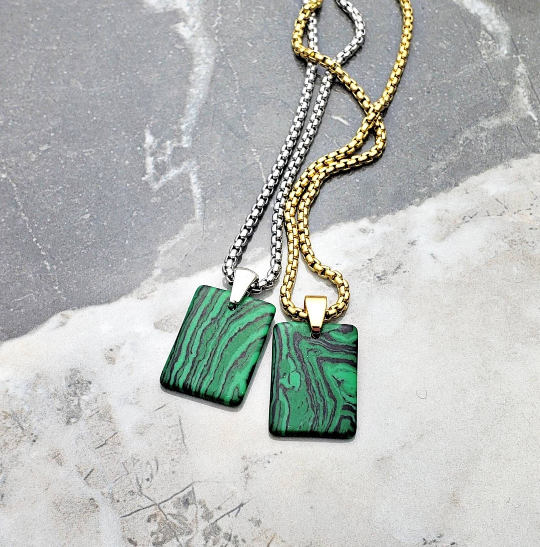 Coral Hand of God Pendant on Malachite & Sterling Silver Men's Necklace - Men's  Necklaces | Lazaro SoHo
