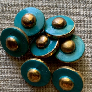 Vintage Gold and Turquoise Buttons