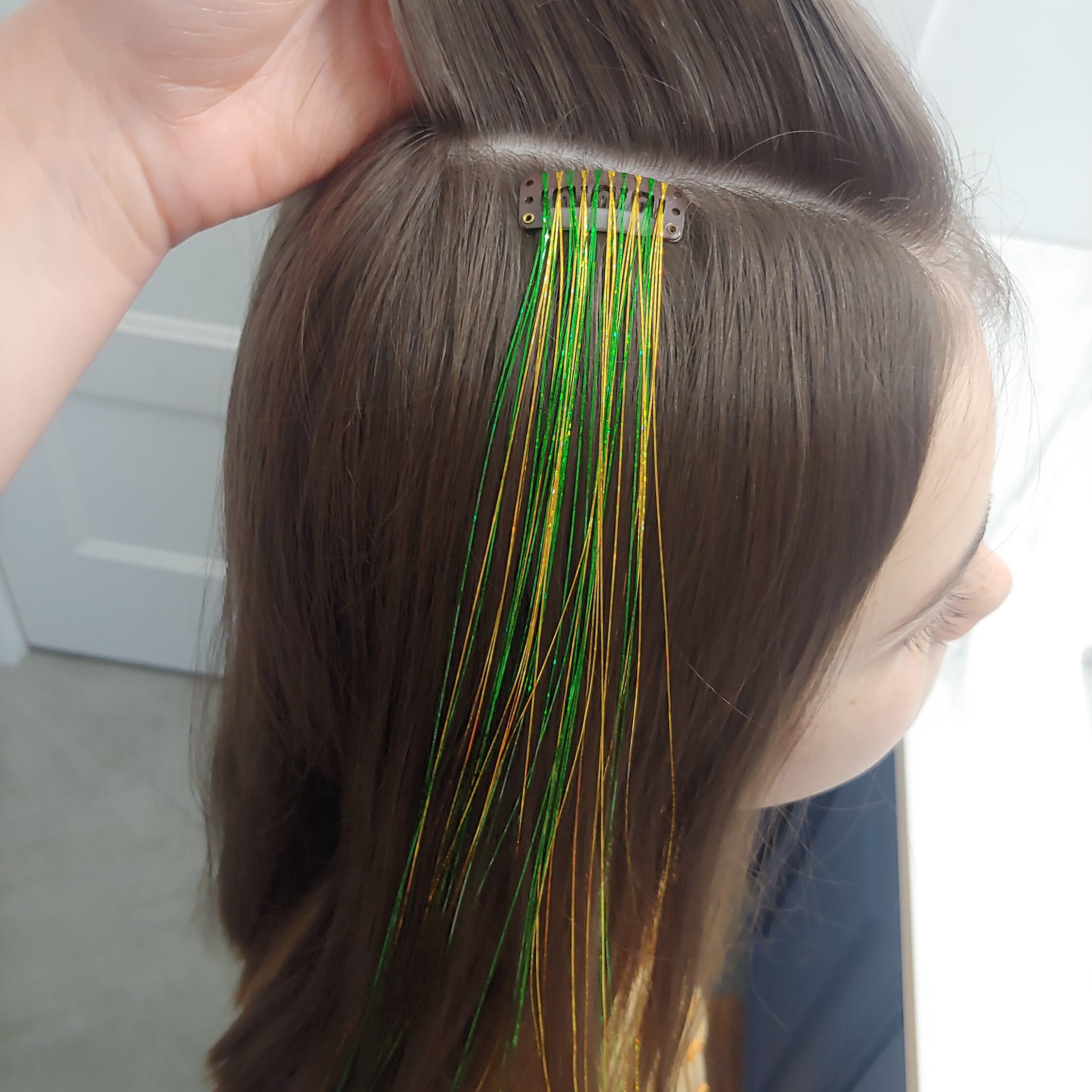 Green Tinsel Wigs Etsy