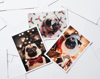 Set of 3 | Postcard Christmas Pug funny card dog Christmas Pug Christmas card dog postcard dog greeting card dog friend card