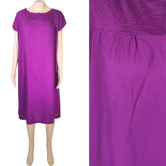 Ladies Nightdress Long Nightie Purple Color 100% Soft Linen | Etsy