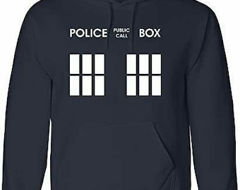 Dr Doctor Who Public Call Phone Box Printed Hoodie