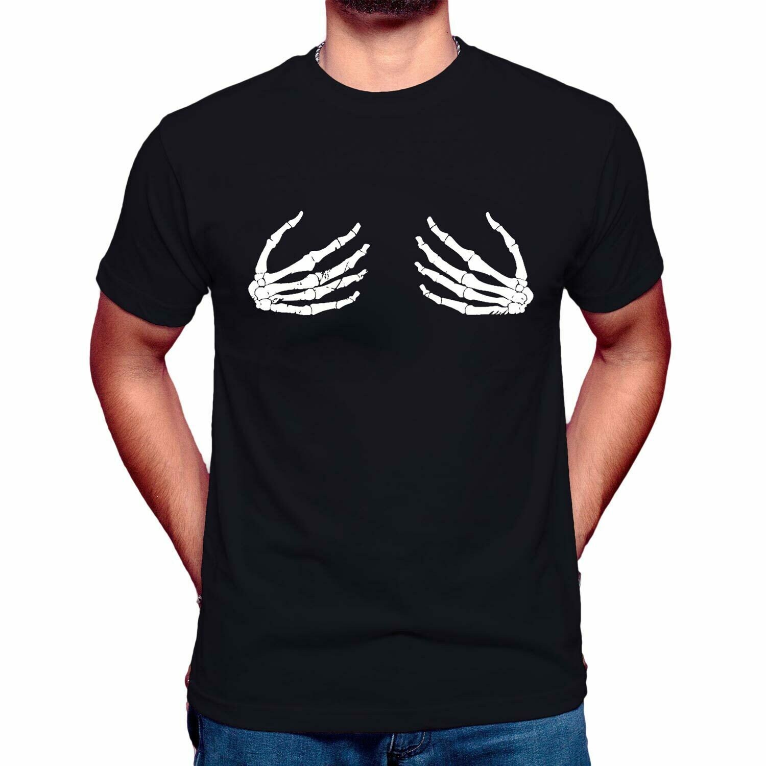 Skeleton Hands Grabbing Boobs Halloween Men Women T-shirt - Etsy UK