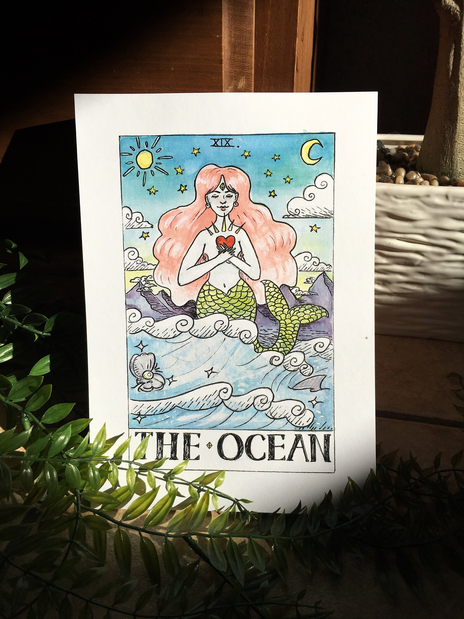 The Ocean Tarot Card Print Etsy