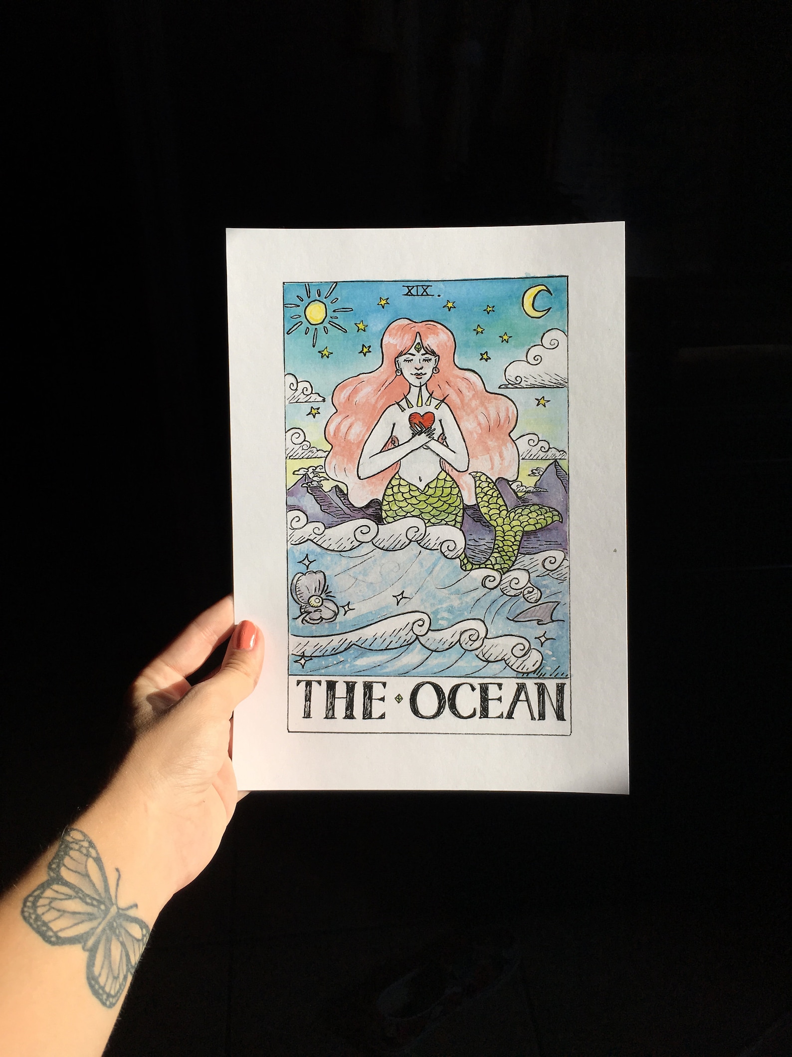 The Ocean Tarot Card Print Etsy