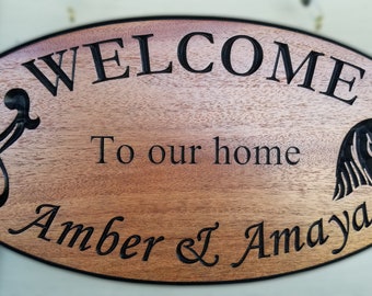 Family Sign, House Sign, Personalized Sign, Custom Sign, Custom Wall Décor, Door Sign, Carved Sign, Cabin Sign, Buisness Sign, 19.5 X 10.5