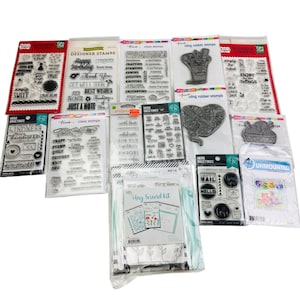 Assorted Clear & Cling Rubber Stamps Lot of 14 Various Stampendous, etc Crafting