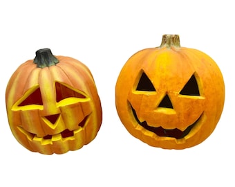 Lote de calabazas iluminadas de espuma moldeadas por soplado de Trendmasters, estilo vintage de los años 90.
