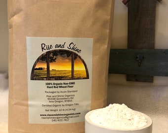 Certified 100% Organic Non - GMO Hard Red whole wheat bread flour. Unbleached Unifine.