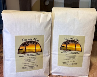 2 -5lb bags certified 100% organic Non - GMO Hard Red Bread Wheat Flour