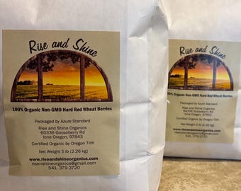 2- 5lb bags certified 100% organic NON-GMO hard red wheat bread flour