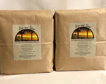 2 - 5lb Bags - Organic Whole Wheat Flour - Certified 100% Organic NonGMO Unbleached Unifine Soft White Whole Wheat Flour - by Rise and Shine