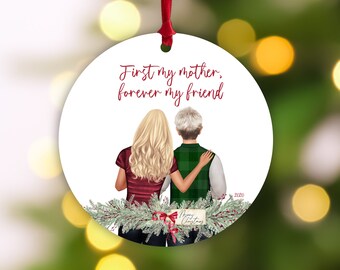 mother son and daughter ornaments