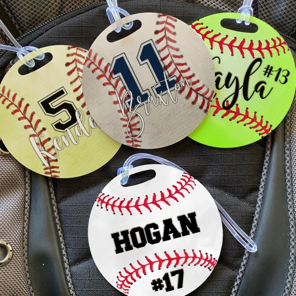 Sports Bag Tags | Softball Tag | Team Gift | Ball Bag Tag | Bat Bag