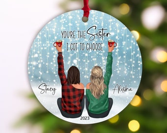 Best Friends Sister Gift Holiday Christmas Ornament