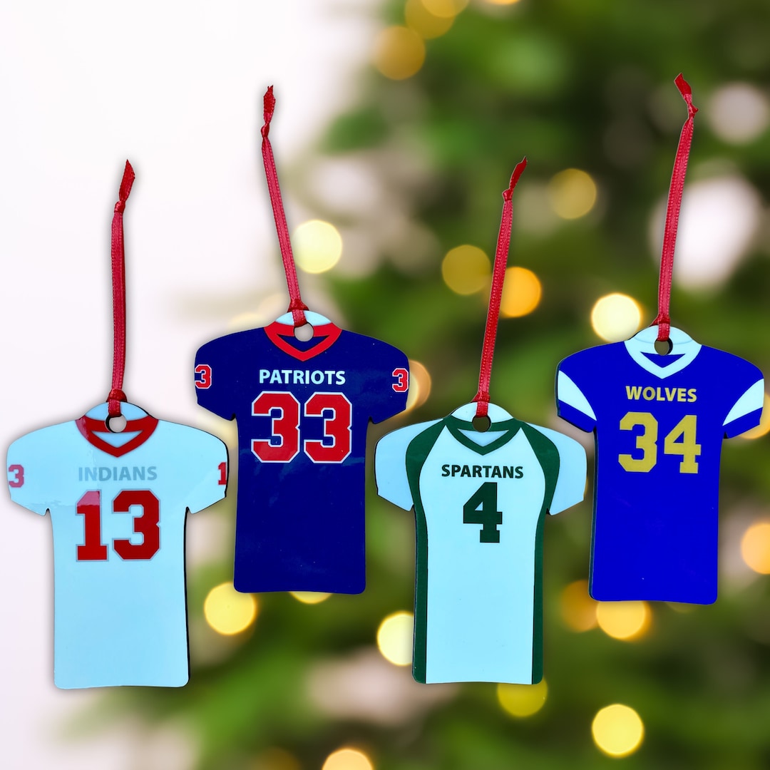 Personalized Football Jersey Keychain or Ornament Teenager Gift