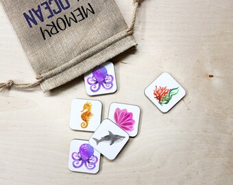 Ocean Life Memory Match Game for Toddlers | Montessori Educational Toy