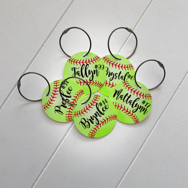 Sports Bag Tags | Softball Tag | Team Gift | Ball Bag Tag | Bat Bag