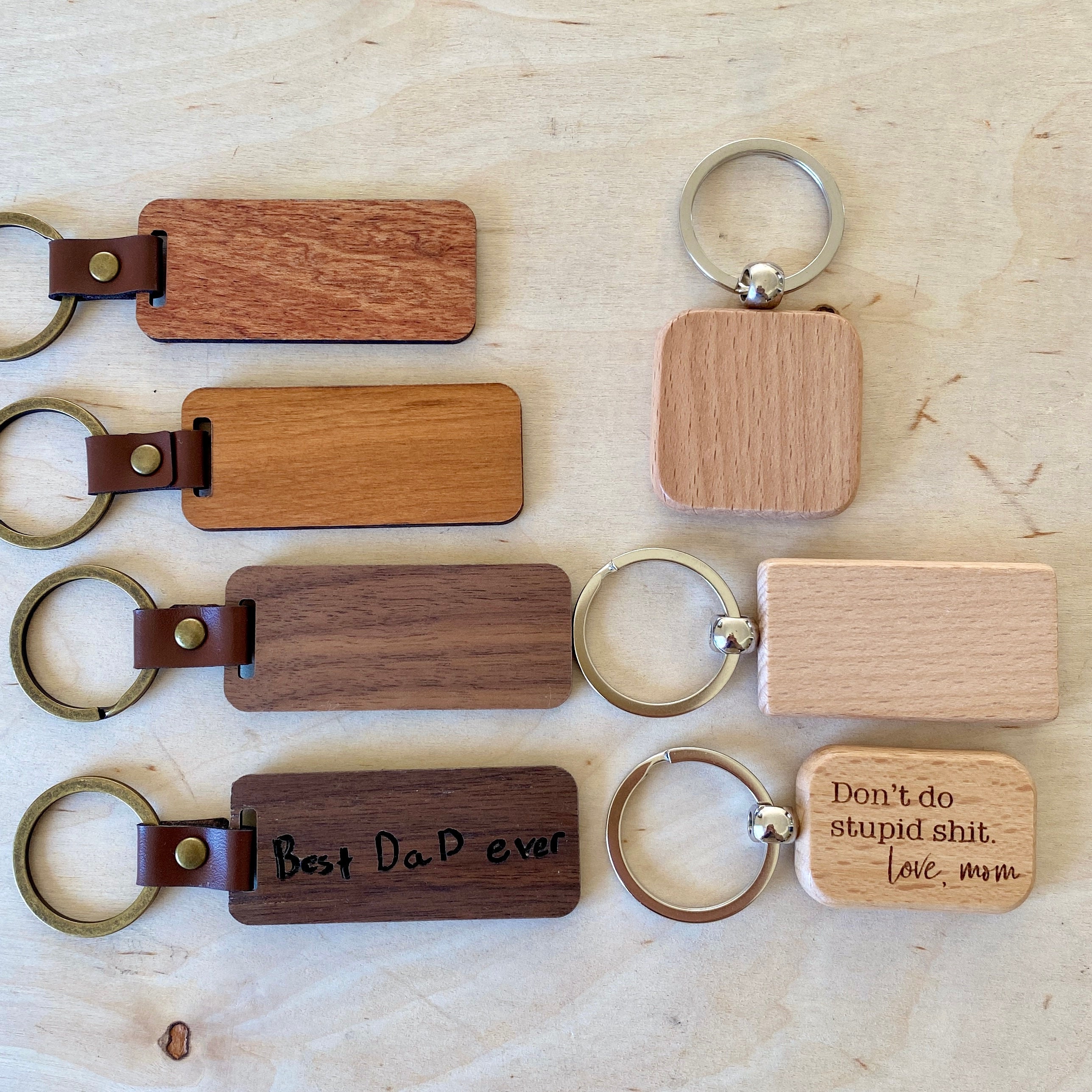 50 Pack Wooden Keychain Blanks Wood Keychain Blank Wooden Keychain Wood  Tags Z1
