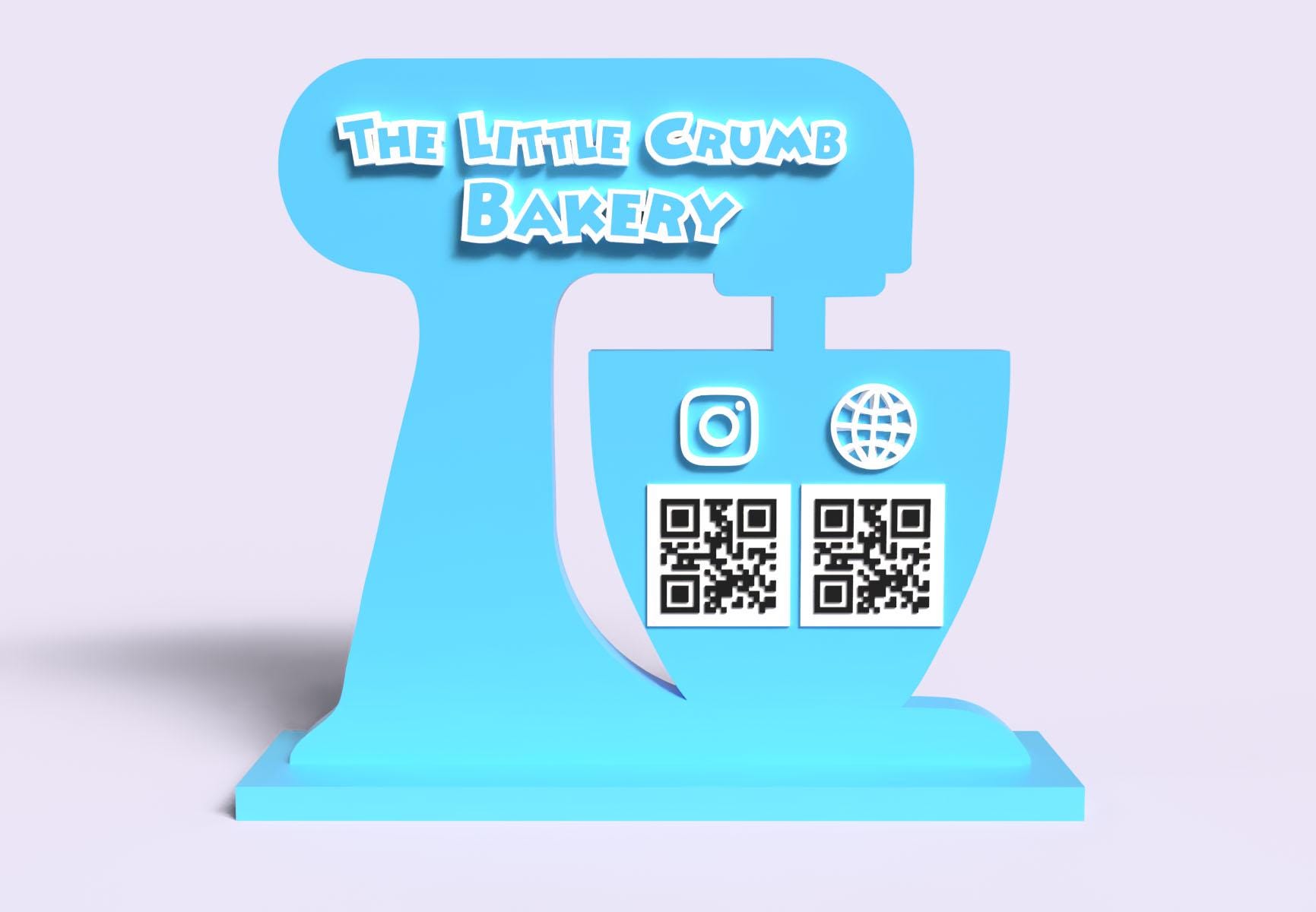 Baker Stand Sign, QR Code Sign, QR Code for Businesses, Bakery Sign, 3D ...