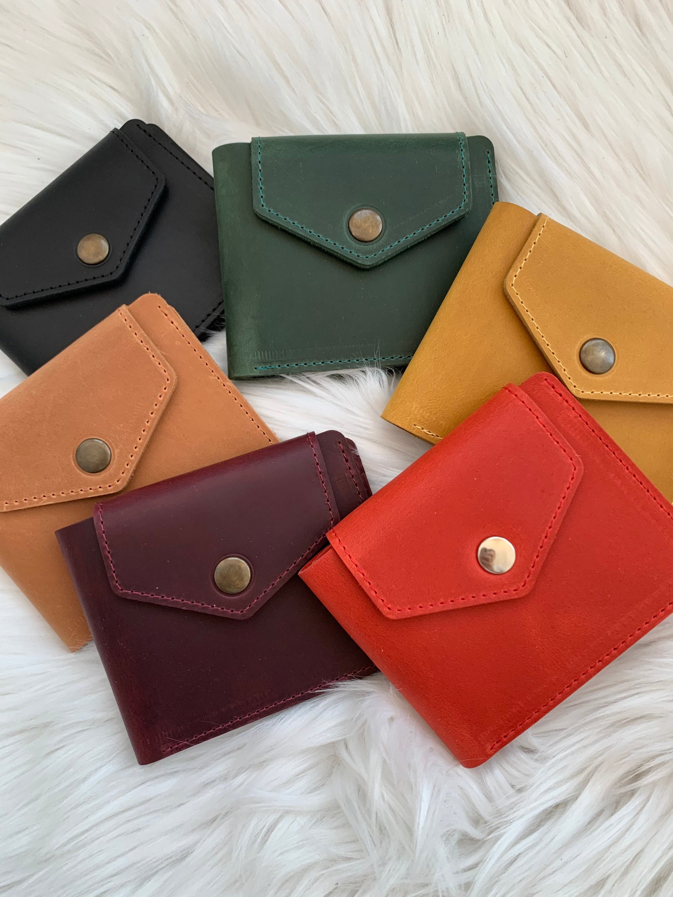 Minimalistic womens leather wallets Small women wallet Etsy
