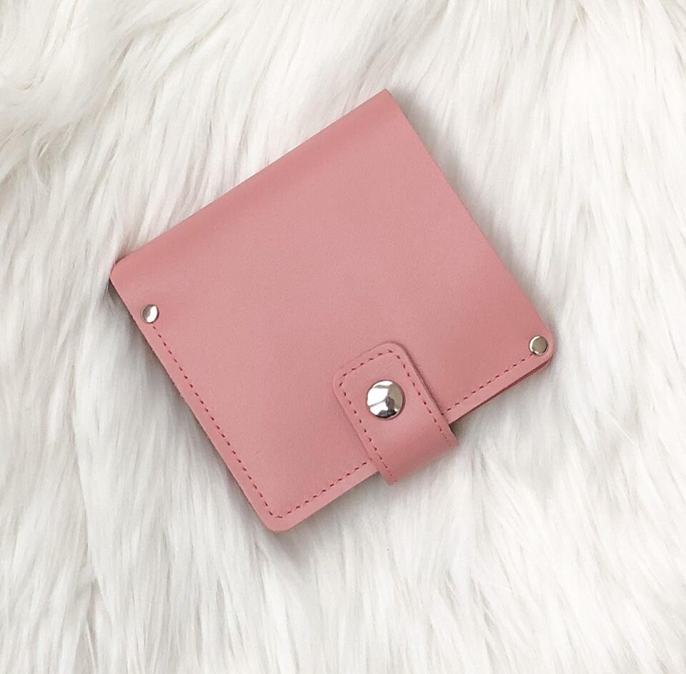 Pink leather wallet women's Key Holder Card Holder Etsy