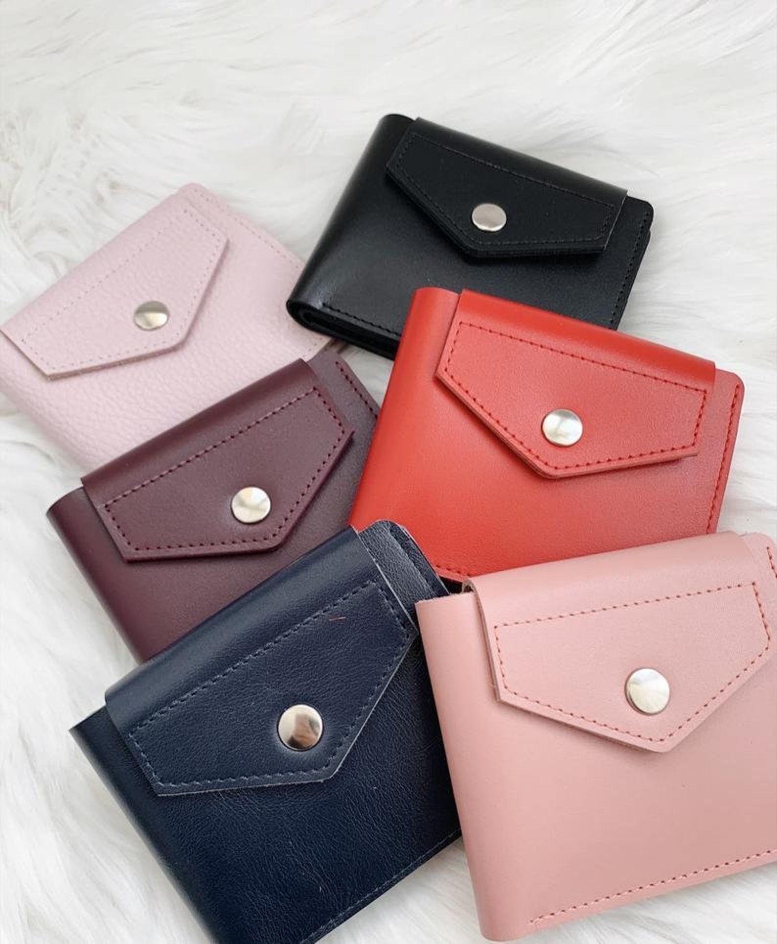 Small women leather wallets Pocket Wallet Etsy